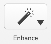 A screenshot of the Enhance button in Vocaster Hub.