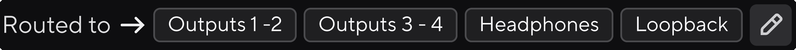 A screenshot of the Routing selection in Focusrite Control 2's Mixer tab.