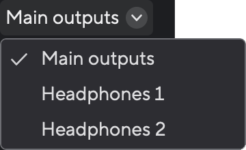 A screenshot of Focusrite Control 2's Output level control selector.