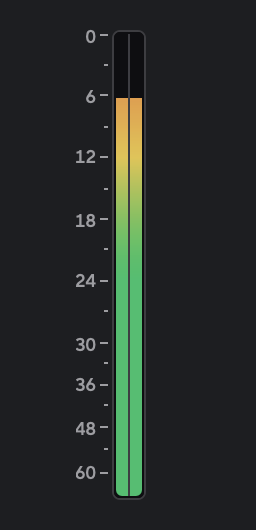 A screenshot of Focusrite Control 2's Output meters.