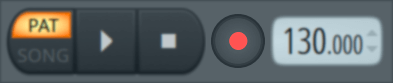 A screenshot of FL Studio's transport.