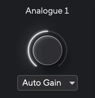Medium gain in Focusrite Control, as you adjust it, your narrator will announce the gain value.