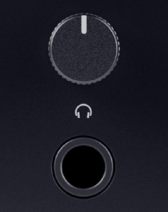 An image of the Scarlett headphone output and level control.