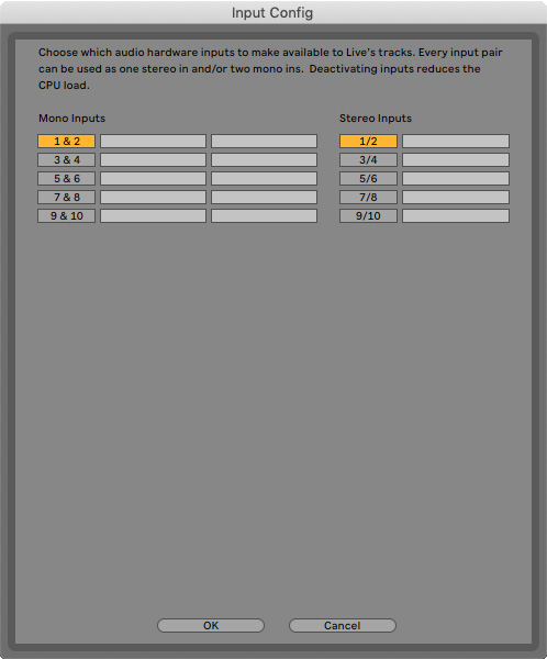 Scarlett 8i6 3rd Gen Ableton Input Config