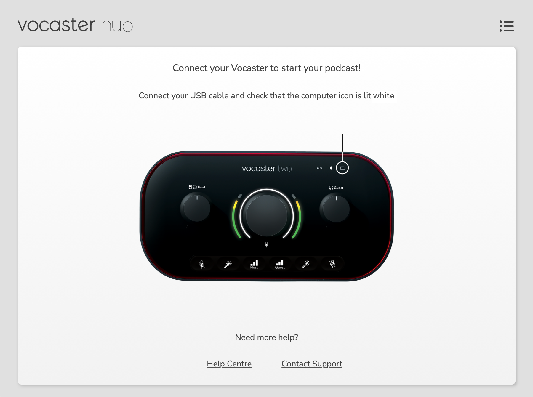 Vocaster_Hub_Welcome_Page.png
