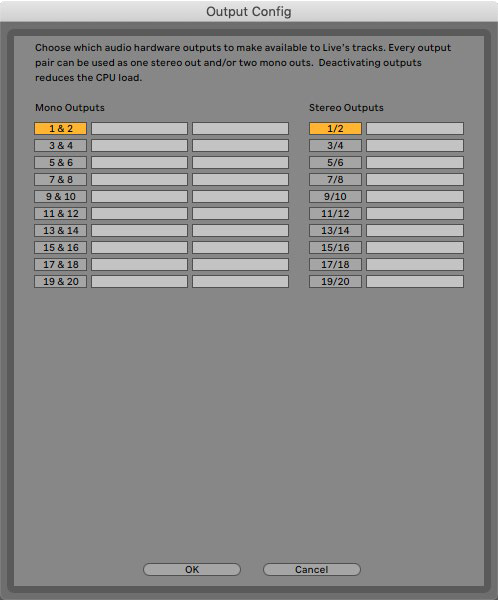 Scarlett 18i20 3rd Gen Ableton Output Config