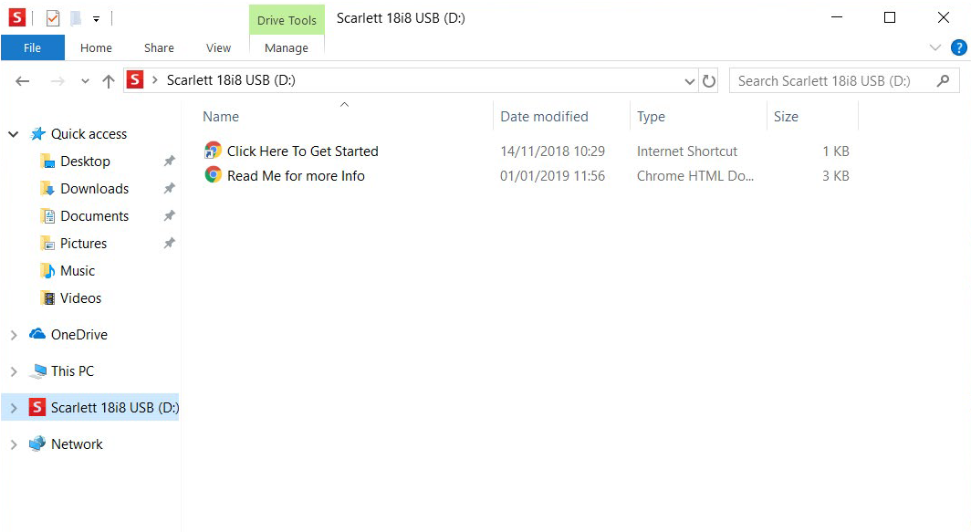 S3G 18i8 Easy Start File Explorer Windows