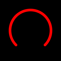 A diagram showing the Gain Halo lighting red to show Auto Gain has failed.