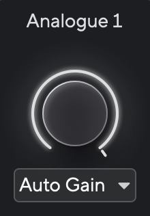 Maximum gain in Focusrite Control, as you adjust it, your narrator will announce the gain value.