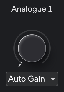 Minimum gain in Focusrite Control, as you adjust it, your narrator will announce the gain value.