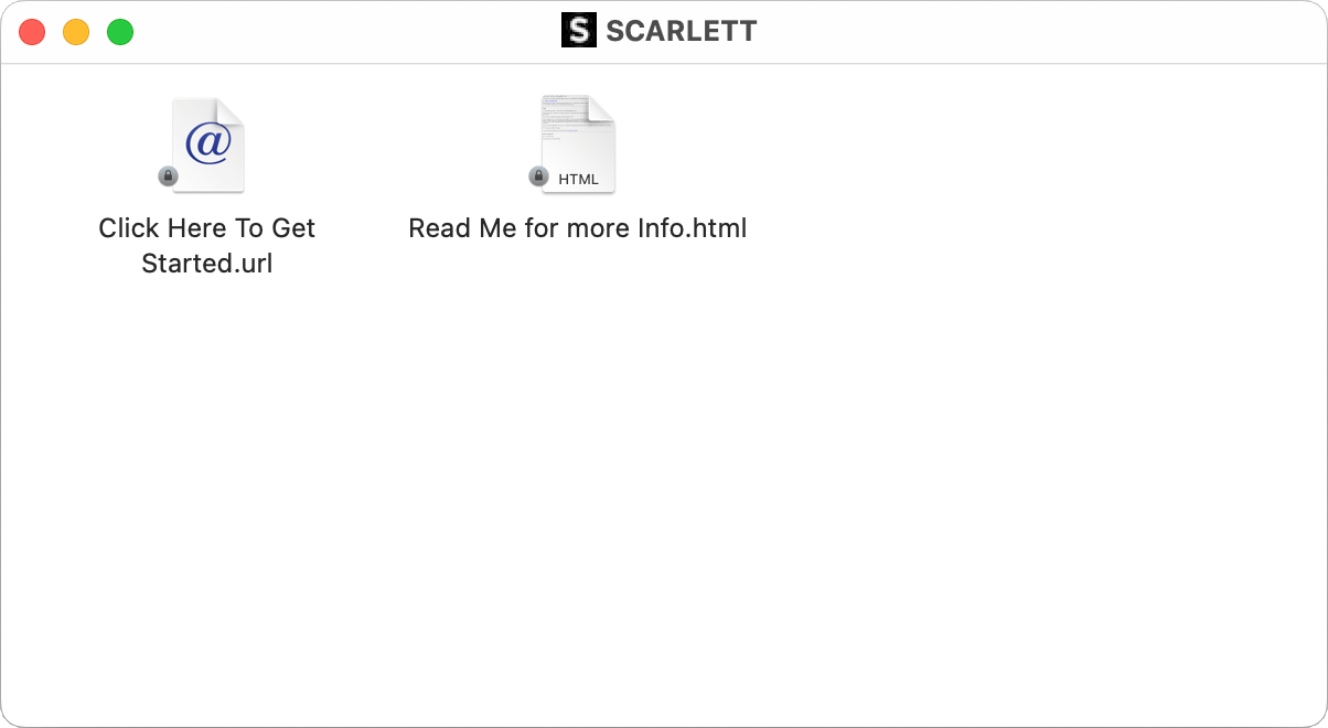 A screenshot of the Scarlett MSD mode on macOS.