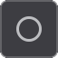 Direct Monitor Mode button mono, grey, single circle.