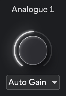Medium gain in Focusrite Control, as you adjust it, your narrator will announce the gain value.
