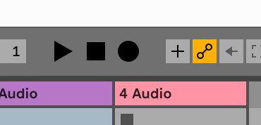 The Ableton record button at the top of the window.