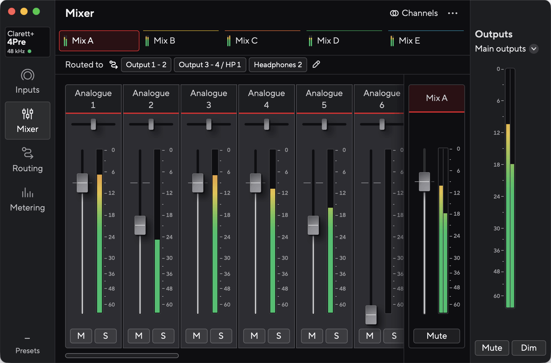 FC2 Mixer Clarett+ 4Pre