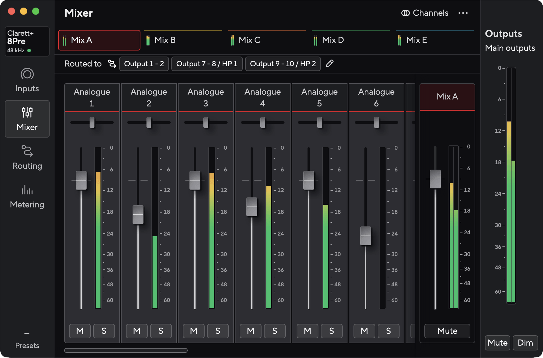 FC2 Mixer Clarett+ 8Pre